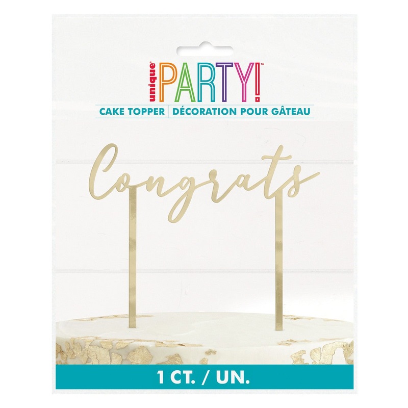 Plastic Gold Congrats Cake Topper