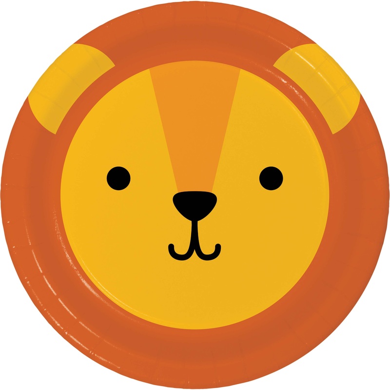 Safari Animals Lion Paper Cake Plates 7in | Kid's Birthday