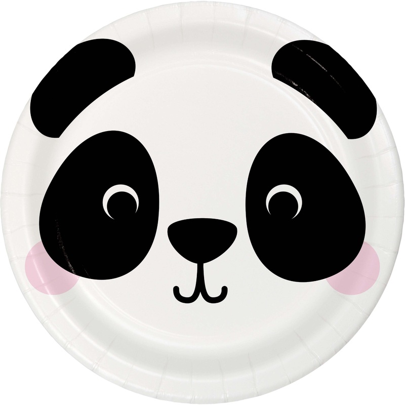 Safari Animals Panda Paper Cake Plates 7in | Kid's Birthday