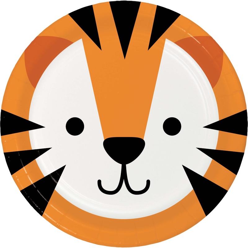 Safari Animals Tiger Paper Cake Plates 7in | Kid's Birthday