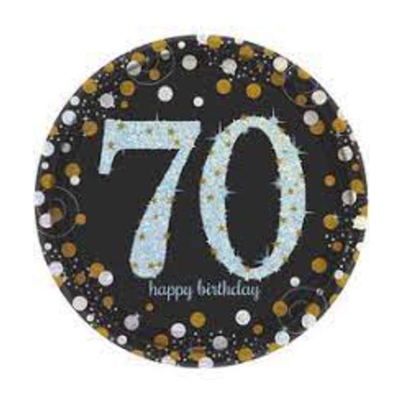 SPARKLING CELEBRATION 70TH BIRTHDAY CAKE PLATES