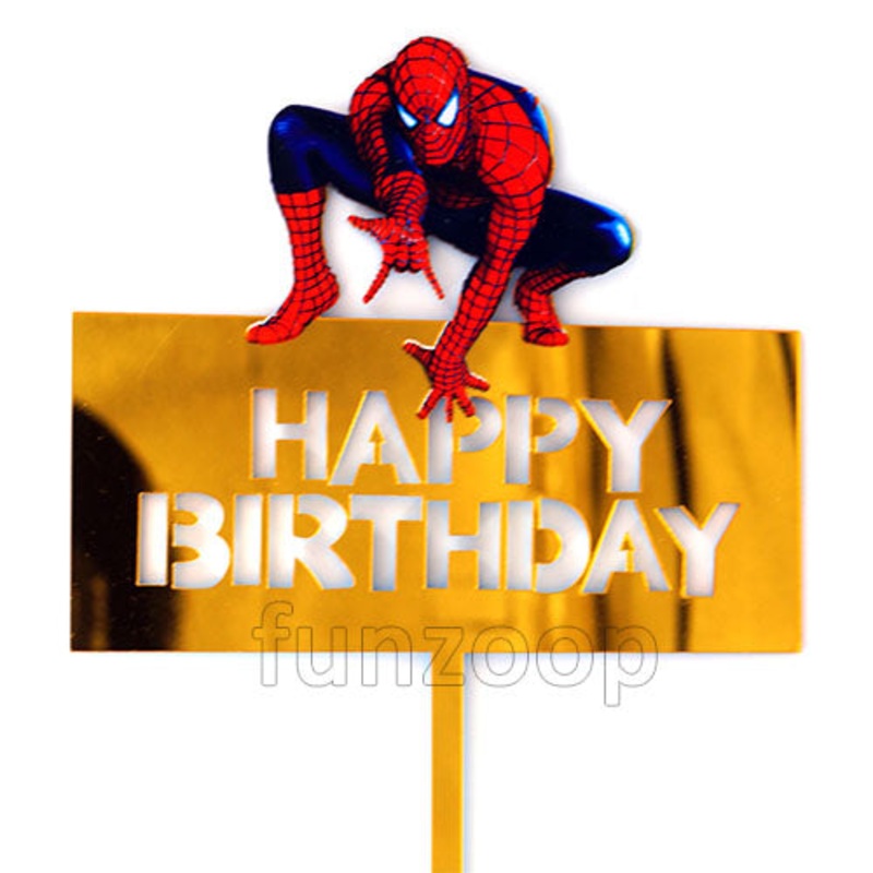 Spider-man Superhero Theme Birthday Cake Topper