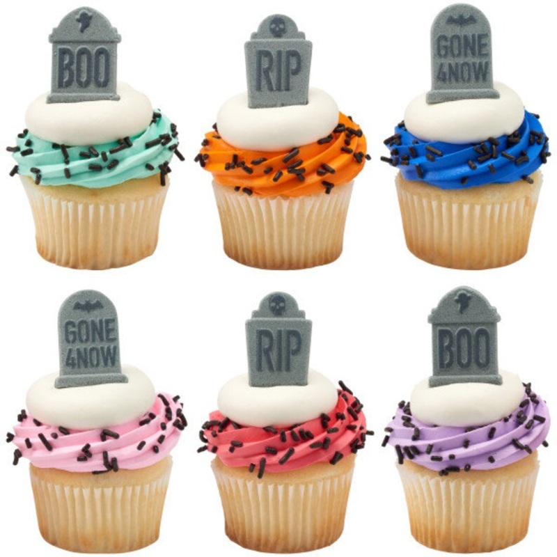 TOMBSTONE DECO-ON SUGAR CANDY CAKE/CUPCAKE TOPPERS