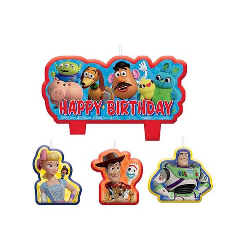 Toy Story 4 Piece Birthday Cake Candle Set