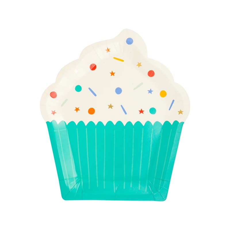 BIRTHDAY CUPCAKE SHAPED PAPER PLATES