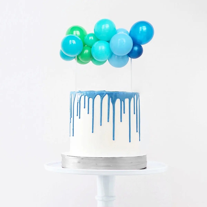 Blue Lagoon Balloon Garland Cake Topper by Pop Balloons