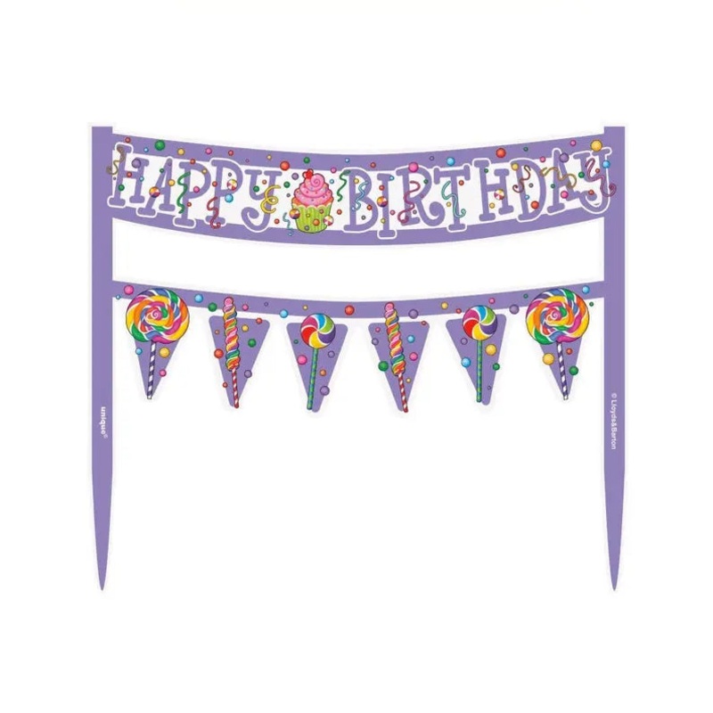 Candy Party Happy Birthday Cake Banner