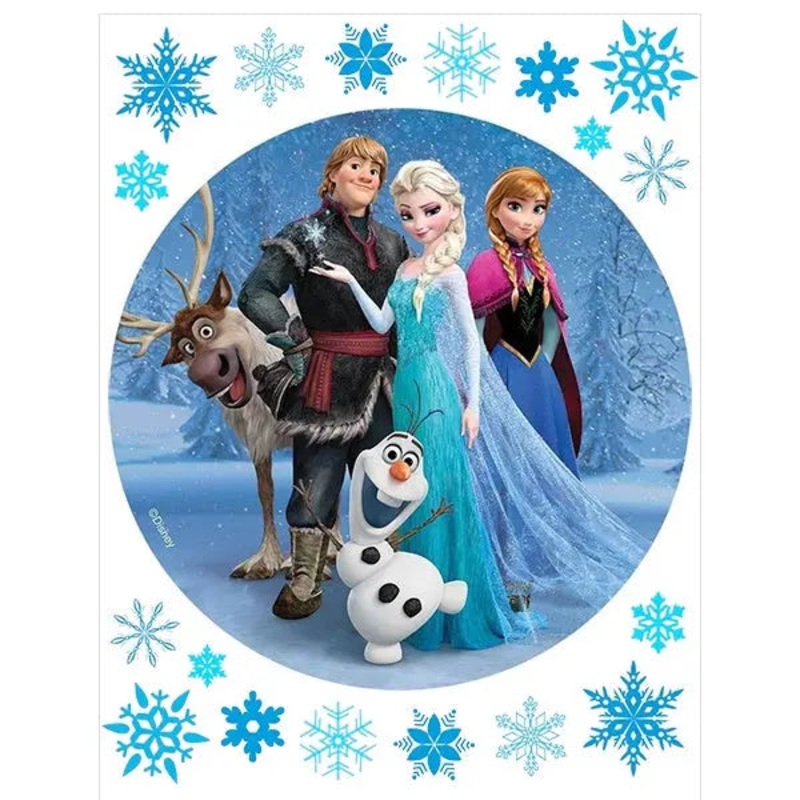 Frozen Group Edible Cake Image with FREE Edible Icons