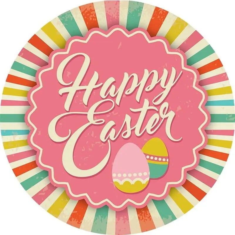 Happy Easter Edible Cake Image - Pink