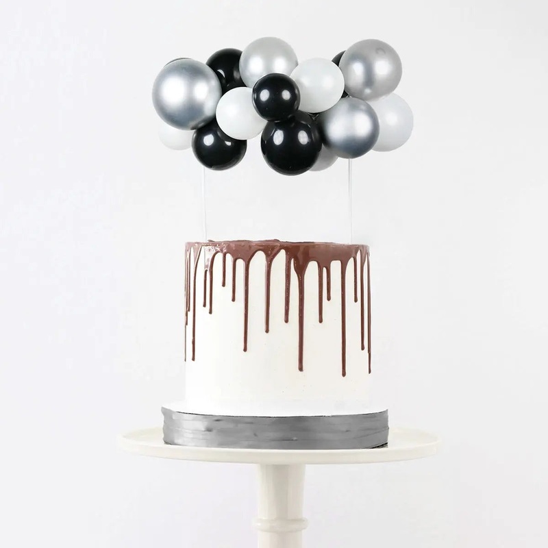 Monochrome Balloon Garland Cake Topper by Pop Balloons