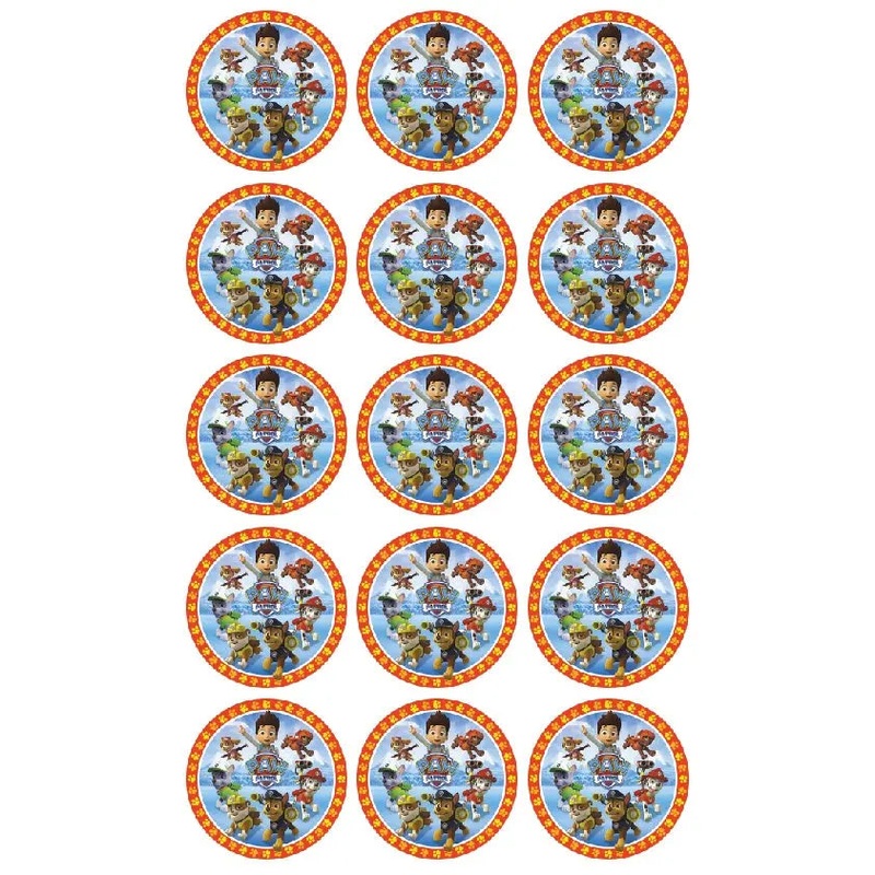 Paw Patrol Group Edible Cupcake Images