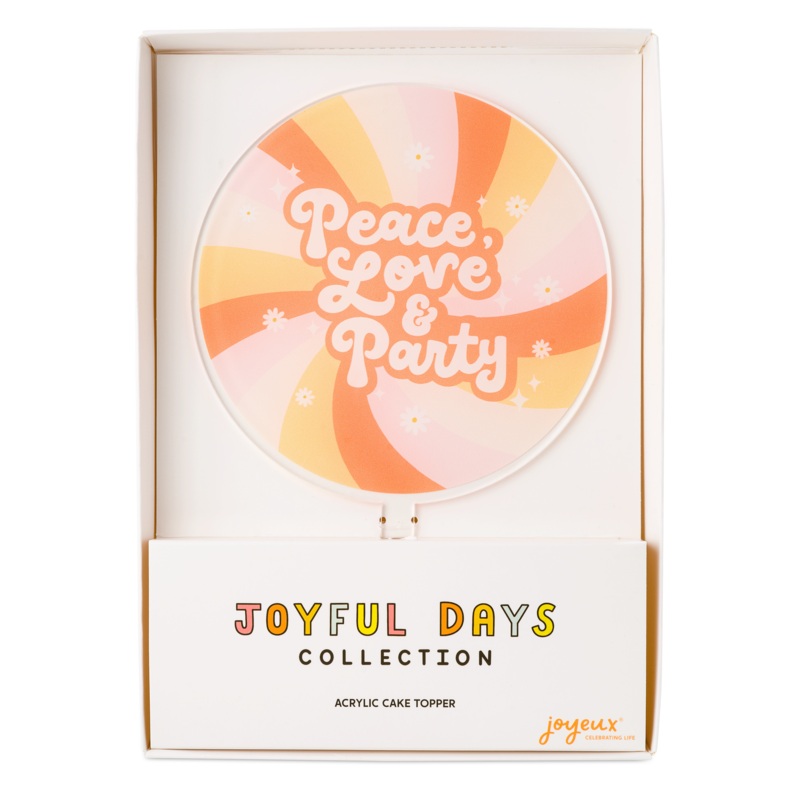 Peace, Love & Party Acrylic Cake Topper