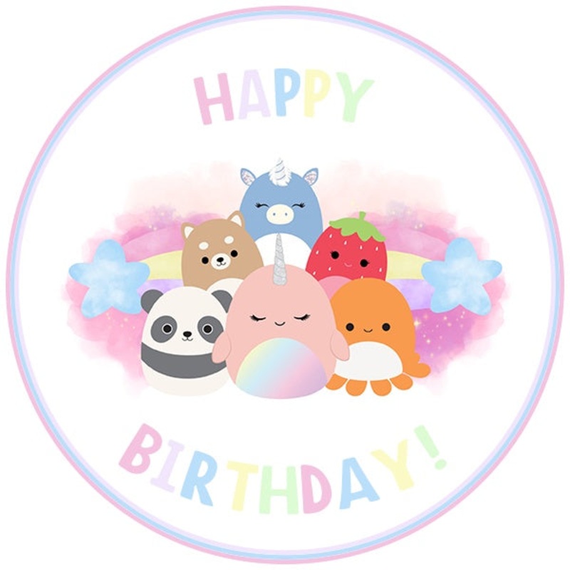 Squishmallows Round Edible Cake Image