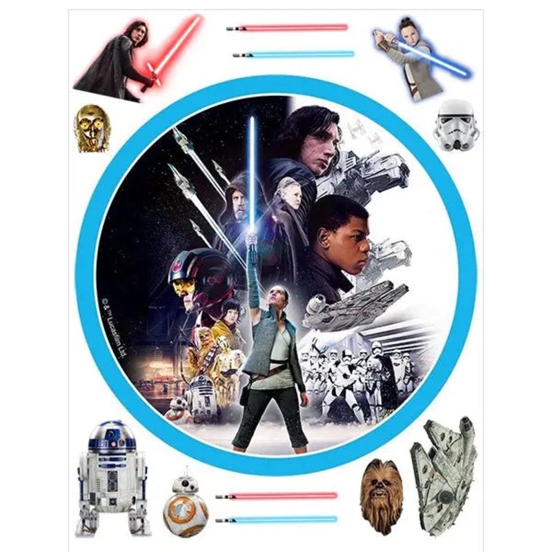 Star Wars VIII Edible Cake Image with FREE Edible Icons