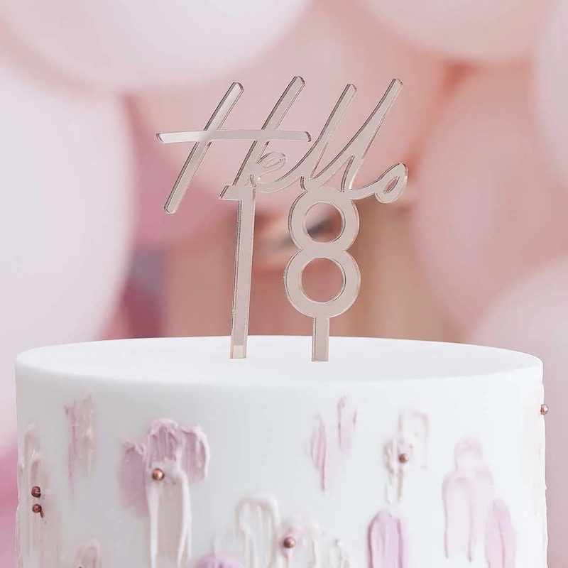 Ginger Ray Rose Gold 18th Birthday Cake Topper