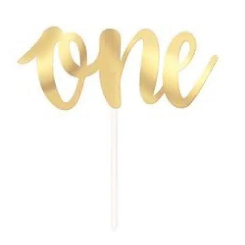 Gold Foil One Cake Topper