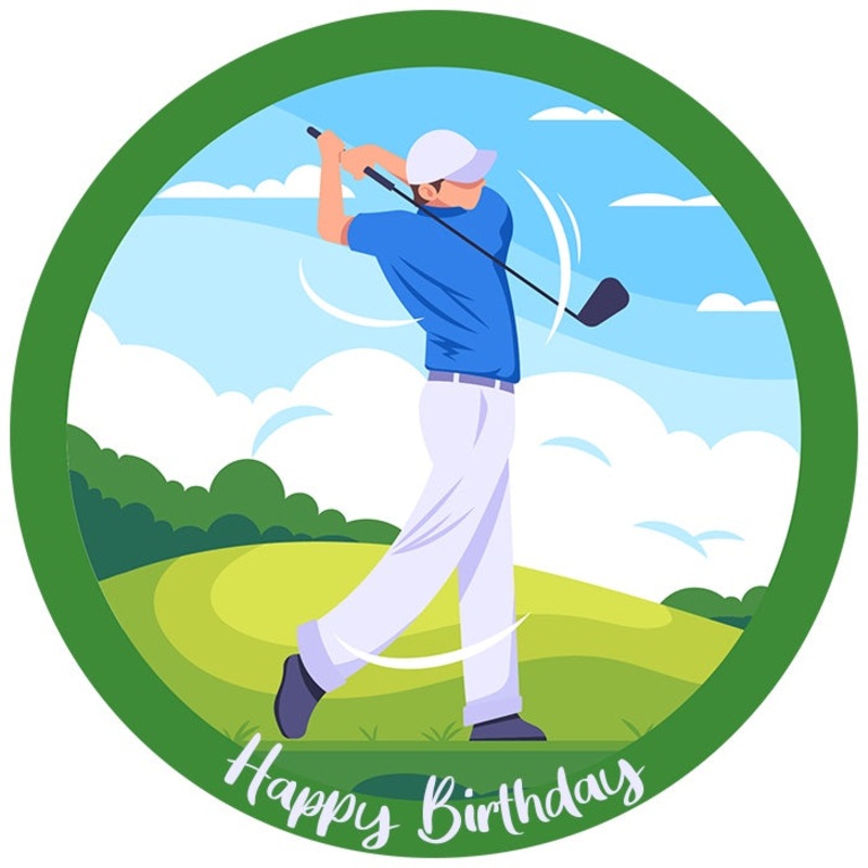 Golf Edible Cake Image