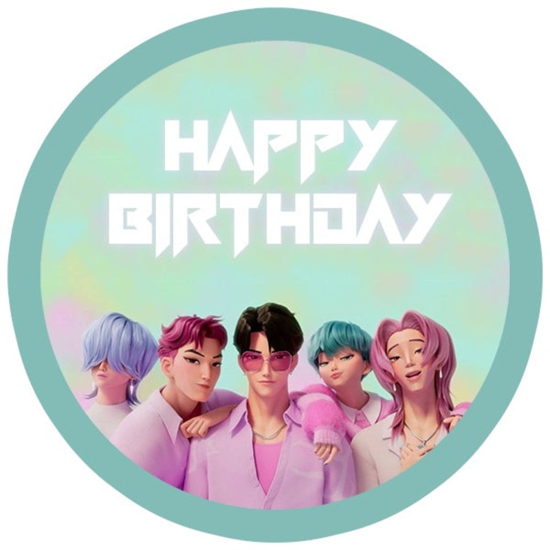 Kpop Demon Hunters Saja Boys Pastel Edible Cake Image