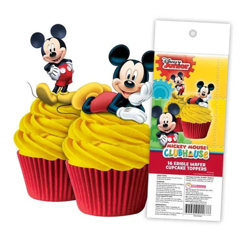 Mickey Mouse Edible Wafer Cupcake Toppers - 16 Pkt
