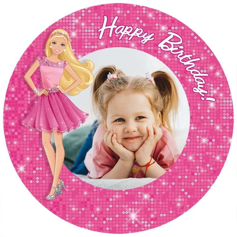 Personalised Barbie Edible Cake Image