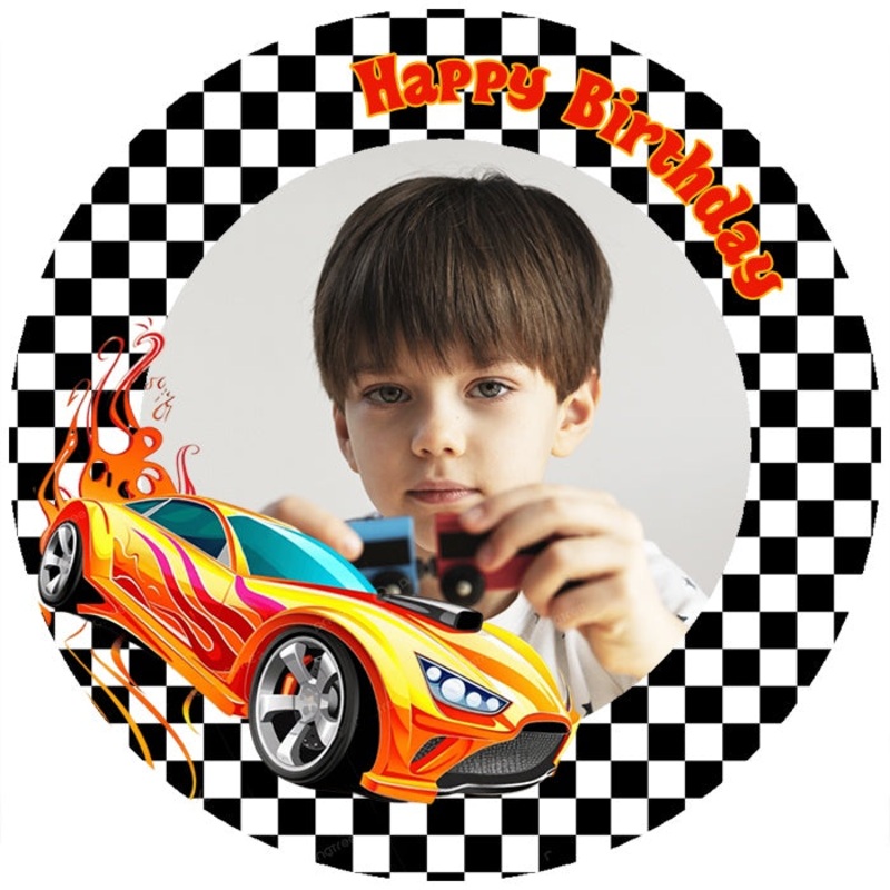 Personalised Hot Wheels Edible Cake Image