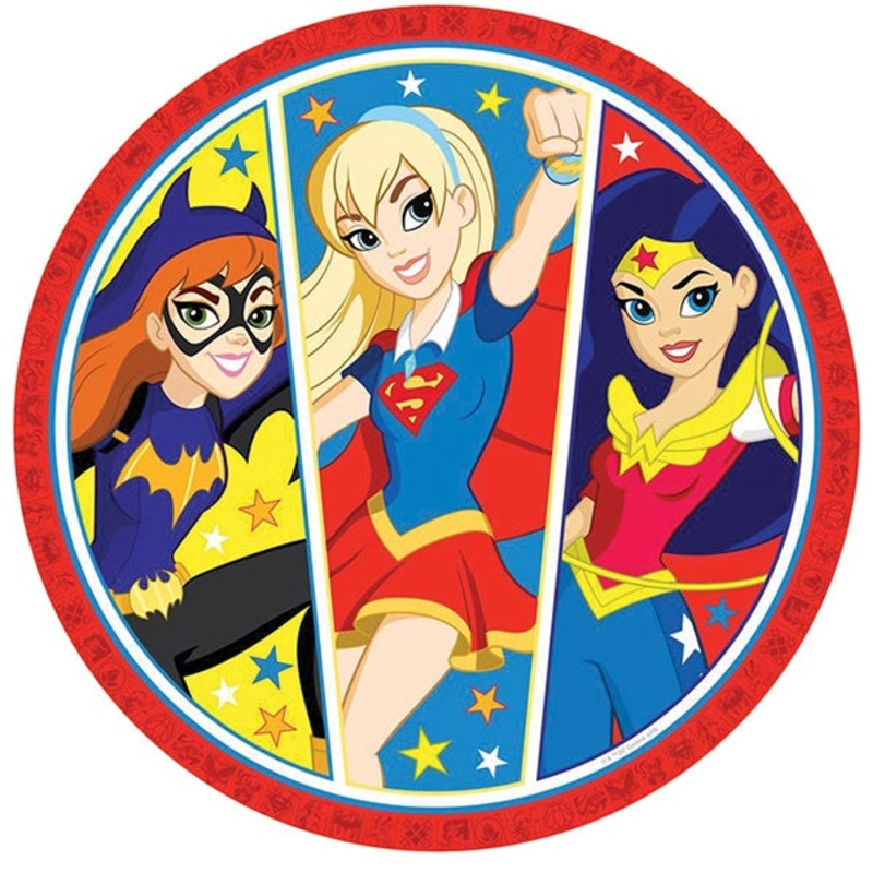 Super Hero Girls Round Edible Cake Image