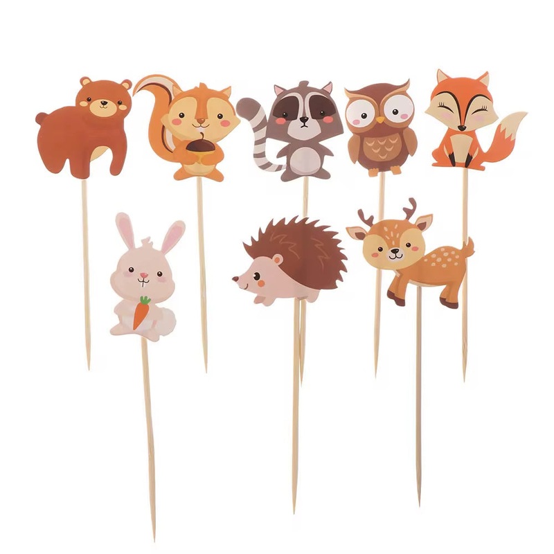 Woodland Animals Cupcake Toppers - 8 Pkt