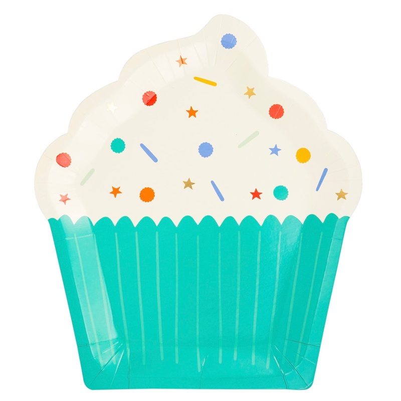 Birthday Cupcake Shaped Paper Plates 10"