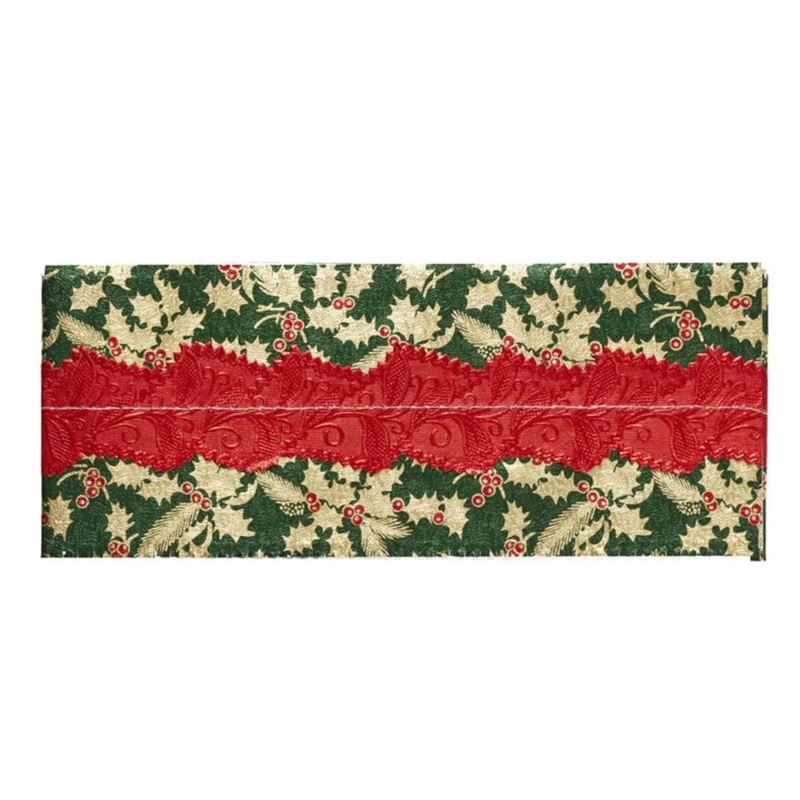 Green & Red Holly Print Christmas Cake Frill
