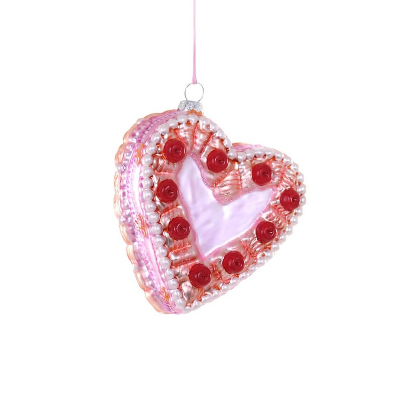Heart Cake Ornament 4.5"