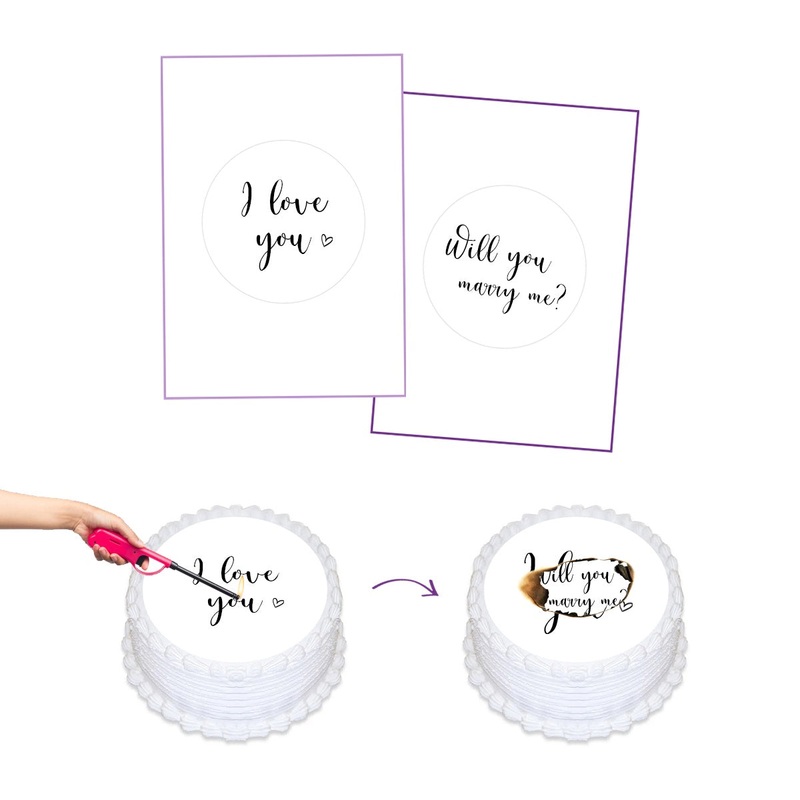 I Love You Marriage Proposal Burnaway Edible Cake Image Set
