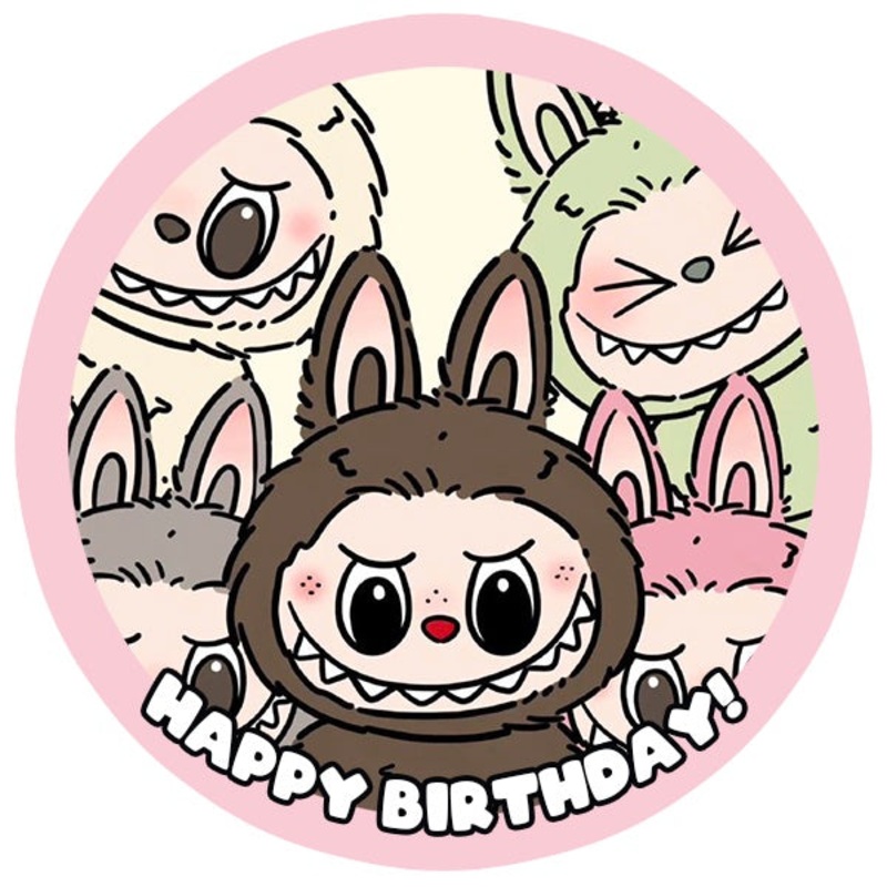 Labubu Round Edible Cake Image