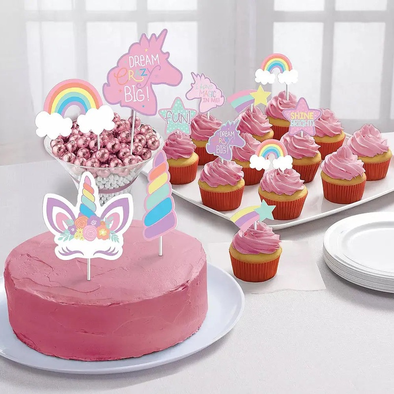 Magical Rainbow Unicorn Cake Topper Kit