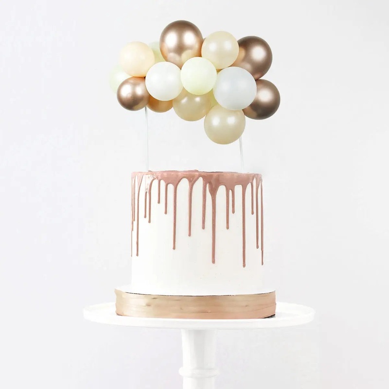 Rose Gold Balloon Garland Cake Topper by Pop Balloons