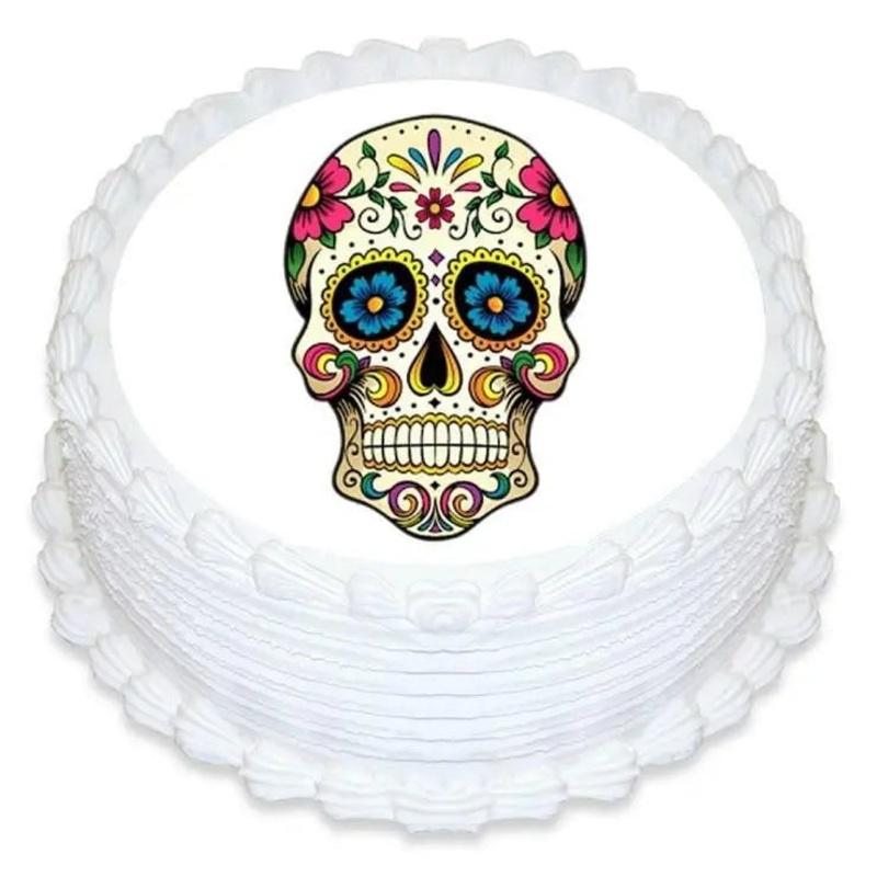 Sugar Skull Edible Cake Image