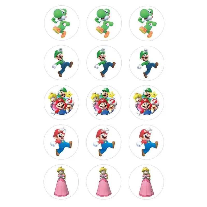 Super Mario Brothers Main Characters Edible Cupcake Images