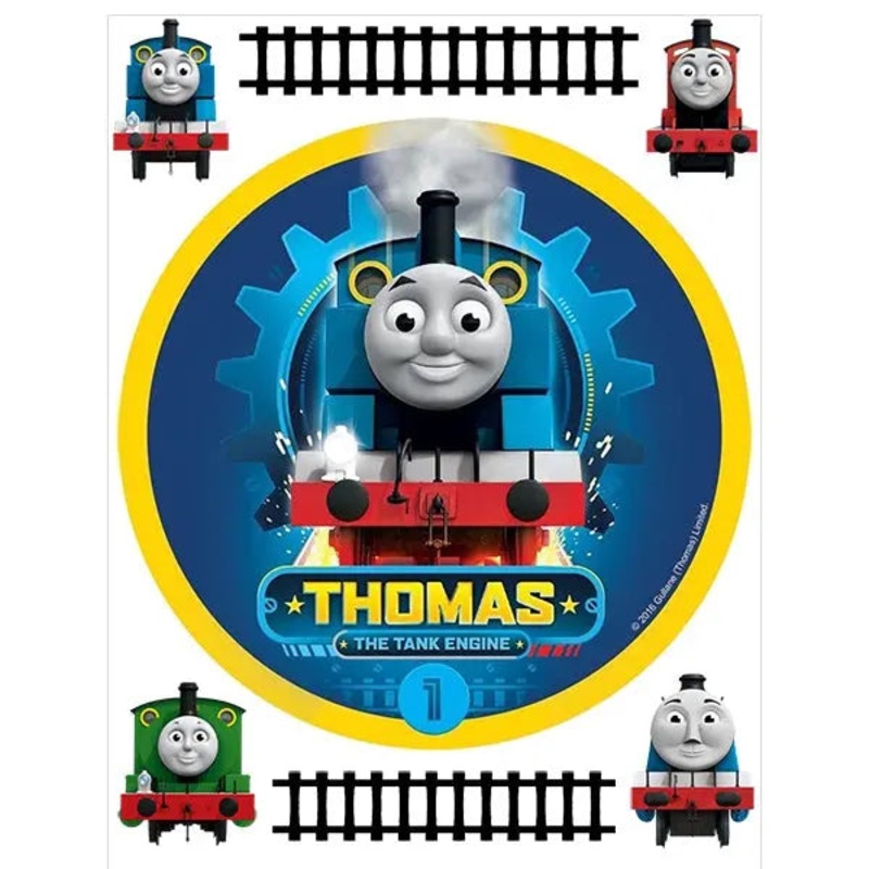 Thomas the Tank Engine Edible Cake Image with FREE Edible Icons