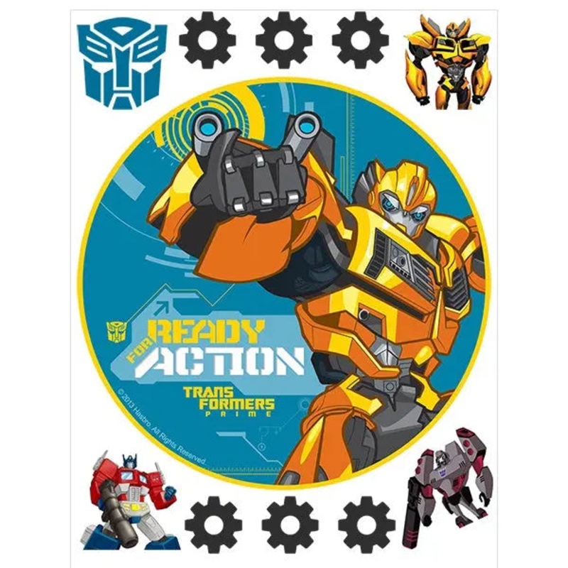 Transformers Edible Cake Image with FREE Edible Icons
