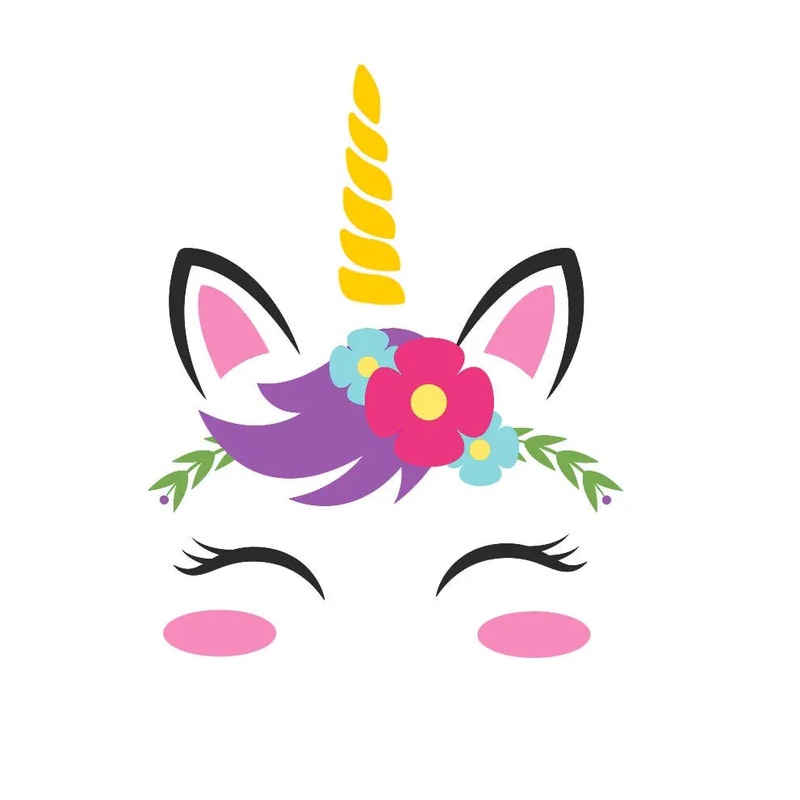Unicorn Face Edible Cake Image - A4 Size