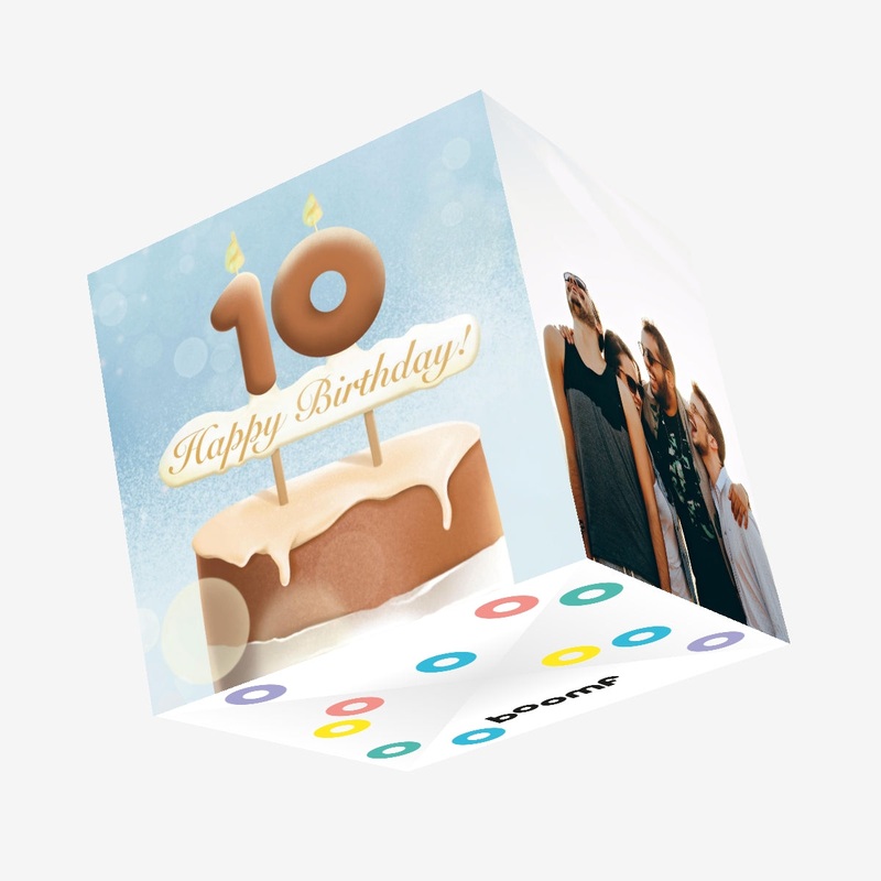 10th Happy Birthday Cake Confetti-exploding Greetings Card