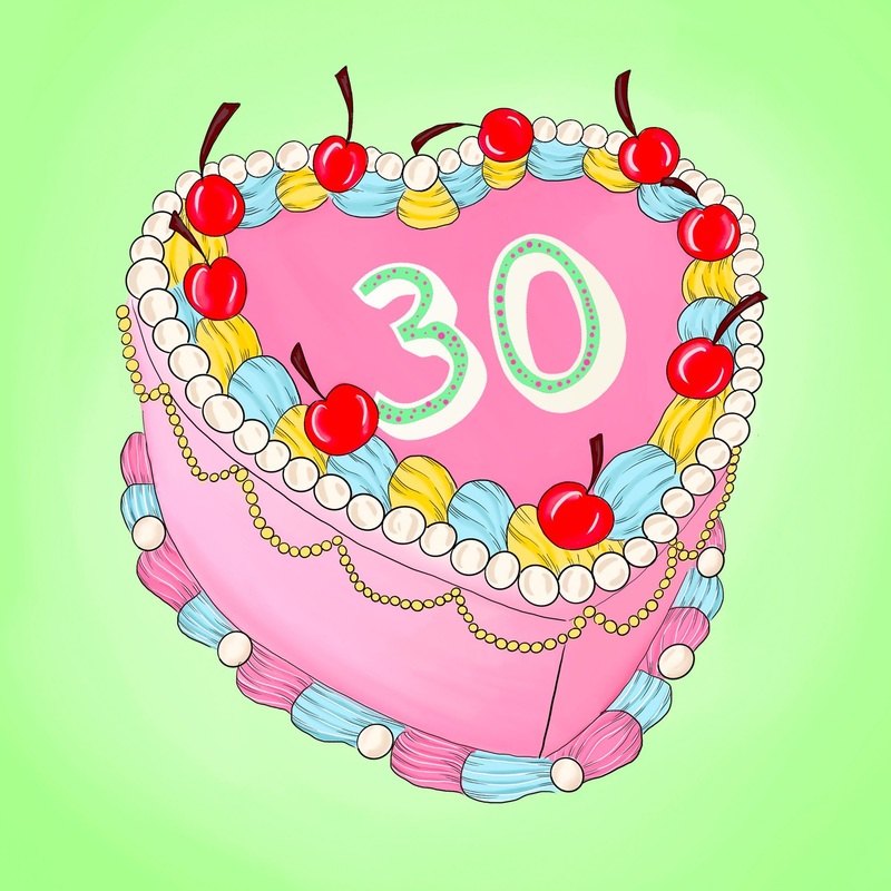 30 Birthday Cake Card