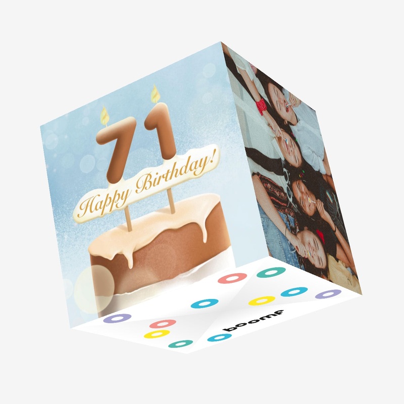 71st Happy Birthday Cake Confetti-exploding Greetings Card