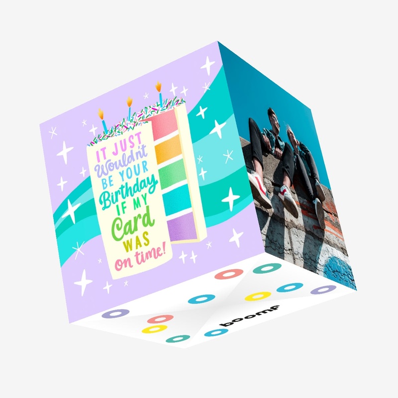 Belated Birthday Cake Confetti-exploding Greetings Card