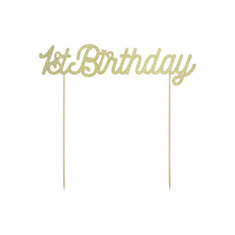Cake Topper - 1st Birthday - Gold