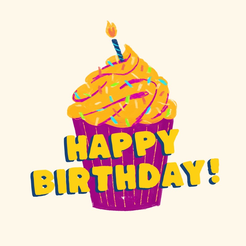 Cupcake Happy Birthday Card