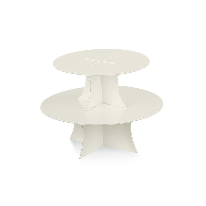 Disposable Cake Stand - Plain Pearl - 2 Tiered 270X200mm