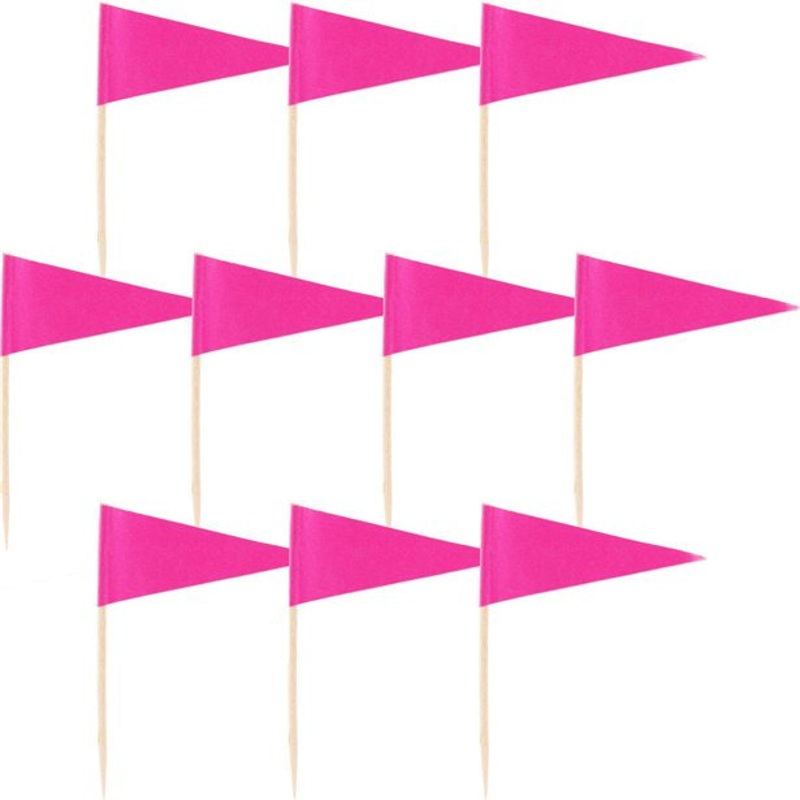Flag Cake Picks - Hot Pink - 36pk