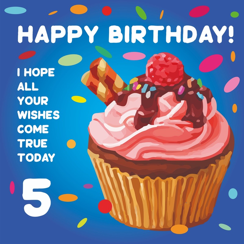 Happy 5th Birthday Cupcake Card