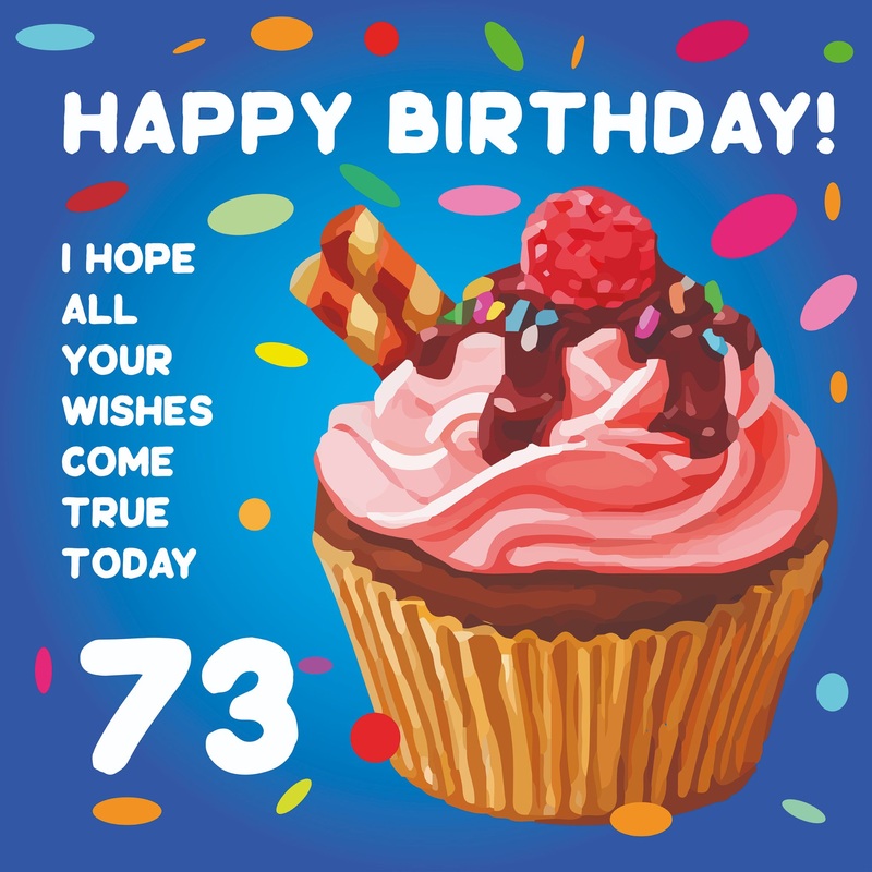 Happy 73rd Birthday Cupcake Card