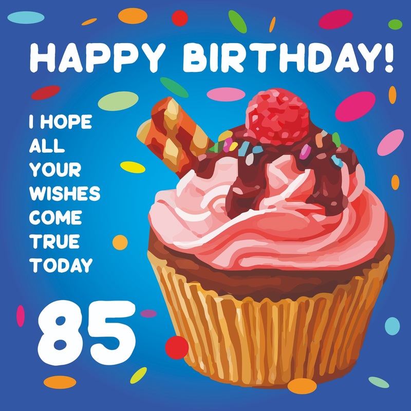 Happy 85th Birthday Cupcake Card